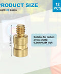 25 Grain Brass Screw In Arrow Insert Weight For Carbon Arrows 6.2mm 0.244 Inch Shaft Field Points Archery Accessory
