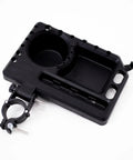 Universal Bicycle Repair Stand Tool Tray With Adjustable Work Surface Attaches to Any Repair Stand, showing empty slots and clamp.