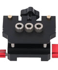 Self Centering Doweling Jig Kit With Aluminum Alloy Body For Woodworking Projects And Flat Pack Furniture Assembly Automatic Dowel Jig With Three In One Drill Bit Locator And 6mm 8mm 10mm Bits For Precise Pocket Holes, front view