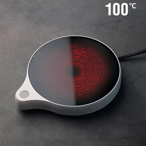 Solid Pick Mug Warmer And 200W Cup Heater That Keeps Your Daily Grind Steaming Hot Up To 100C With Five Precise Temperature Levels Plus Non Slip Base For Desk, showing compact design and heating surface.