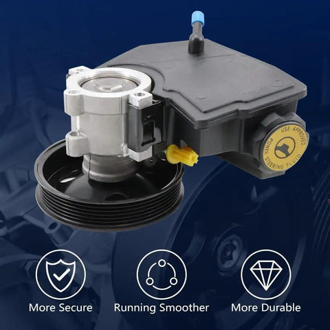 Jeep Cherokee Wrangler TJ 4.0L Power Steering Pump With Pulley Heavy-Duty Hydraulic Pump Replacement For 1996-2003 Jeep Models Includes Pre-Installed Pulley Replaces 52087871 86-00274