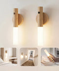 Keep Your Hallway And Patio Hella Bright With These Nifty Rechargeable Motion Sensor Wall Lights That Auto Trigger At Dusk For Hassle Free Mounting And Serious Emergency Backup In A Pair - wooden wall lights with translucent shades.