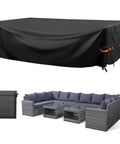 Large Patio Furniture Cover Waterproof Outdoor Table Sofa Dining Set Cover With Beefed Up Heavy Duty 600D Oxford Fabric Four Windproof Buckles Fits 138 By 102 By 35 Inches covering outdoor sofa set