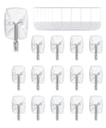 MOVELYST 15 clear hooks with 30 removable adhesive strips for damage-free no-tools wall hanging set