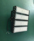 Heavy Duty 400W Led Tunnel Lights Built To Last For Outdoor Streets And Parking Lots Crisp Daylight White Glow Rock Solid IP65 Waterproof Floodlights on a green background.