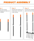 Product assembly steps for Broad Fork Garden Tool With Ergonomic Design For Farms And Home Gardens, Easy Soil Turning And Weeding.