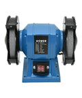 No Nonsense 5 Inch Desktop Bench Grinder Sharpener Polishing Machine With Bright Task Light Dual Grit Wheels For Restoring Blades And Buffing Hard Metals Tough Little Workshop Essential in blue with dual grind wheels.