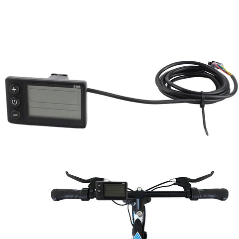 Bike Computer Display With SM Plug For Ebikes And Scooters, S866 LCD Odometer, 24V 36V 48V Electric Bike Dashboard, Easy No Tool Installation, 22.2mm Handlebar Mount, Replacement Parts For Electric Rides