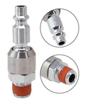 360 Degree Rotary Union Air Joint For Pneumatic Tools And Air Compressors Leakproof 360 Rotation Connector No Tangling Design High Flow Pneumatic Coupling For Hoses And Your Workshop Gear, metal close-up