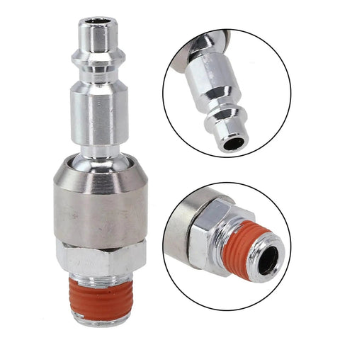 360 Degree Rotary Union Air Joint For Pneumatic Tools And Air Compressors Leakproof 360 Rotation Connector No Tangling Design High Flow Pneumatic Coupling For Hoses And Your Workshop Gear, metal close-up