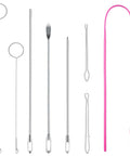 All In One 8 Piece Drawstring Threader Tool Set For Sewing Must Have Rope Threading Kit with metal threaders and red loop