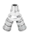 2 Way Hose Splitter Carbon Steel G1 Half Thread Manifold Block Splitter For Pneumatic Air Compressor Fitting Heavy Duty Universal Connector