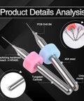 7 Pcs Mini PCB Drill Bit Set 0.2mm To 0.5mm High Speed Steel Spiral Flute Micro Drill Bits For Rotary Tools Jewelry CNC Board Engraving