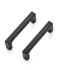 Two 3-inch matte black square bar cabinet pulls, part of 20 Pack 3 Inch Hole Centers Matte Black Cabinet Pulls For Kitchen Cabinets
