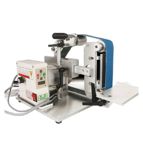 1500W Mini Electric Belt Sander With Solid Brushless Motor For Zero Hassle Woodworking and Snappy Edgework Plus Smooth Operator Polishing and Heavy Duty Grinding Rig with aluminum housing and adjustable belt.
