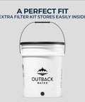Outback Water bucket with storage for Water Filter Replacement Kit For Gravity Fed Emergency Drinking System