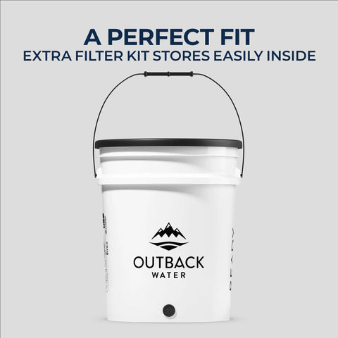 Outback Water bucket with storage for Water Filter Replacement Kit For Gravity Fed Emergency Drinking System