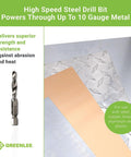Front view of Greenlee DTAPKIT drill/tap kit for metal with quick-change adaptor and drill bit
