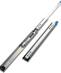 Heavy Duty Drawer Runners With Lock Telescopic Full Extension Slide Rails, steel construction, ideal for garage storage.