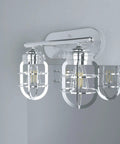 Starklake 2 Light Chrome Vanity Light With Dimmable Glass Cage For Bedroom Kitchen Foyer And Bathroom Compact Fixture Modern Caged Style Durable Steel Construction Premium Glass Shade Easy Dimming Dope Look For Nooks with chrome finish and glass cage