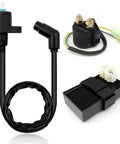 Ignition Coil CDI Box With Voltage Regulator Rectifier Starter Relay Spark Plug Kit Must Have For FourTrax 300 TRX300 TRX300FW 1993 2x4 4x4 Replacement Parts Bundle, featuring ignition components and wiring.