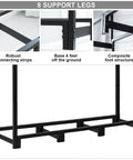 8 support legs of 4Ft Firewood Rack Stand Built Tough Heavy Duty Wood Storage Stack Holder For Indoor Outdoor Use Adjustable Length