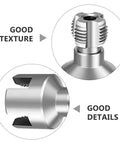 Go-To Portable Internal And External Pipe Threading Tool Kit For 1/2-Inch And 3/4-Inch Plastic Water Pipes, Carbon Steel Dual-Function Design With Clean Thread Cutting For Leak-Proof Plumbing, close-up thread details