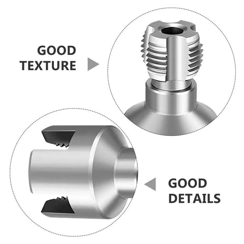 Go-To Portable Internal And External Pipe Threading Tool Kit For 1/2-Inch And 3/4-Inch Plastic Water Pipes, Carbon Steel Dual-Function Design With Clean Thread Cutting For Leak-Proof Plumbing, close-up thread details