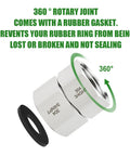 Heavy Duty 304 Stainless Steel Garden Hose Adapter Set 3/4 GHT Female To 3/4 NPT Female Swivel Fittings With Washers To Keep Leaks At Bay, Rustproof Lead Free Durable Outdoor Hose Connectors, 360-degree swivel with gasket