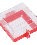 Emergency Stop Cover Lockout Protector with transparent polycarbonate shell and red base, fits 105x105x63mm E Stop Buttons