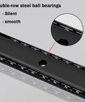 Heavy Duty 14 Drawer Runners Steel Keyboard Tray Slides Ball Bearings Smooth Silent Operation Under Desk Adds Rust Proof Material Service Life Boosts Efficiency Level Up Your Workspace Vibe, close-up