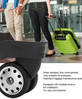 Multihole Suitcase Wheel Set In Black Universal Luggage Replacement Wheels Pair With Braked Stop Function Durable And Impact Resistant