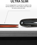 Slim RFID Blocking Leather Wallet For Men Front Pocket Card Holder With Carbon Fiber Look Ultra Thin Bifold comparison