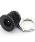 Professional Grade 10 Pack 5.5Mm X 2.1Mm 3 Pin Female DC Power Jack Panel Mount showcasing metal housing and nut.