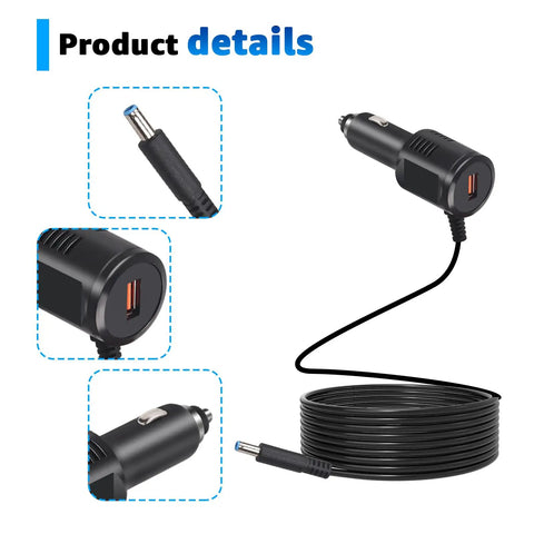 5V Car Charger With USB Port For Rand McNally GPS TND Tablet 85 740 750 And OverDryve 7 8 Pro RV Truck GPS systems with cable detail.