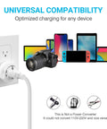 European To US Plug Adapter 1 Pack For Travel Ready Use Converts Type C E F Sockets To USA Power Europe To America Travel Converter Ideal For Spain France Germany And More plugged into outlet with various devices