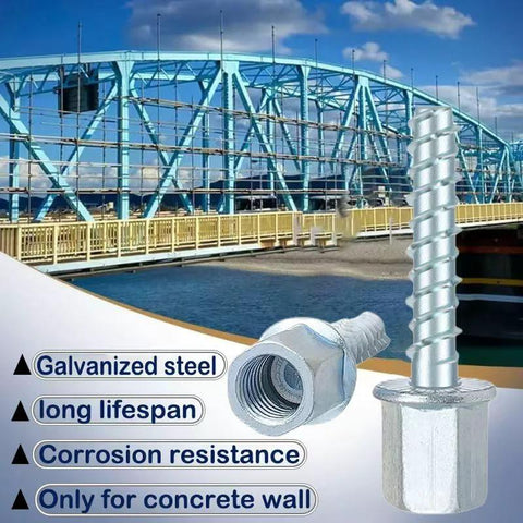 Three Eighths Inch Concrete Threaded Vertical Rod Anchor With One Quarter Inch Shank And One And One Half Inch Length In Galvanized Carbon Steel Silver