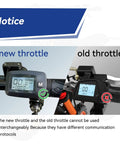 Comparison of new and old Ebike Throttle Kit With M Button For Tuttio Soleil01 Electric Dirt Bike and Tutto E Bike