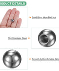 Four Pack Threaded Ball Nut Knobs M5x10mm 304 Stainless Steel Female Thread Ball Nut Caps For Lighting Fixtures Machinery DIY Round Solid Heavy Duty Screw Caps Silver shown in hand