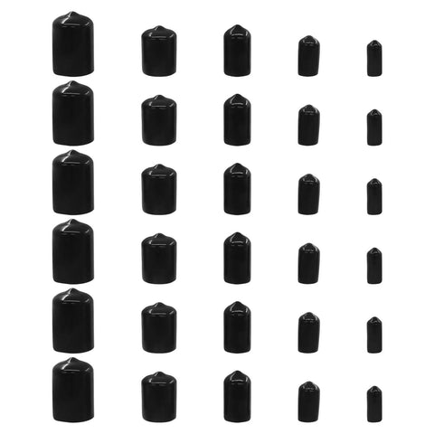 Durable Round Rubber End Caps Set For Bolt Threads Quarter Inch To Three Quarter Inch Fits UNC UNF BSW BSF And M Threads Vinyl Bolt Covers
