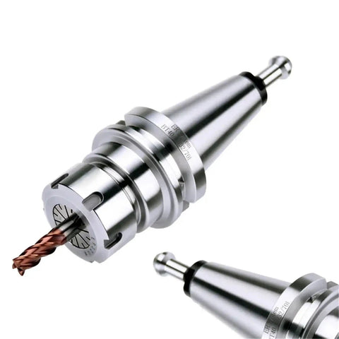 Heavy Duty CNC BT40 Tool Holder With Rock Solid Shank Precision At 0.003 for ER16 ER20 ER25 ER32 ER40 Collets, showcasing precision design.