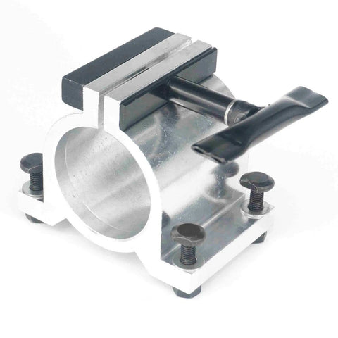 65Mm Diameter Aluminum CNC Spindle Motor Holder Mount Bracket Clamp For Engraving Machines With Cast Construction Adjustable Handle Stable Mount Easy Install Ideal For Milling Routing And DIY Engraving Projects, aluminum clamp