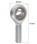 Two Pack Spherical Rod End Bearings 12mm Bore M12x1.75 Left Hand Male Thread Connector Self Lubricated Joint Built For Hydraulic Cylinders And Heavy Machinery SA12TK POSA12, 12mm bore, M12x1.75 LH
