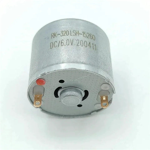 Dope Tiny 24mm Mini Electric Motor Spindle for DIY Projects, showing terminals on gray metal body and output shaft.