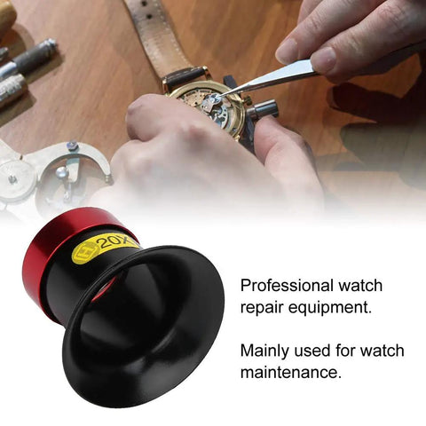 20X Watchmaker Loupe Magnifier for Pro Grade Precision, Portable Eye Loupe for Watches, Jeweler, Textile, Circuit Repair