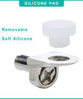 Heavy Duty Nickel Metal Shelf Peg Pins And Clips With Stick Tight Silicone Tips For 5MM Display Rack Holes showing removable silicone pad.