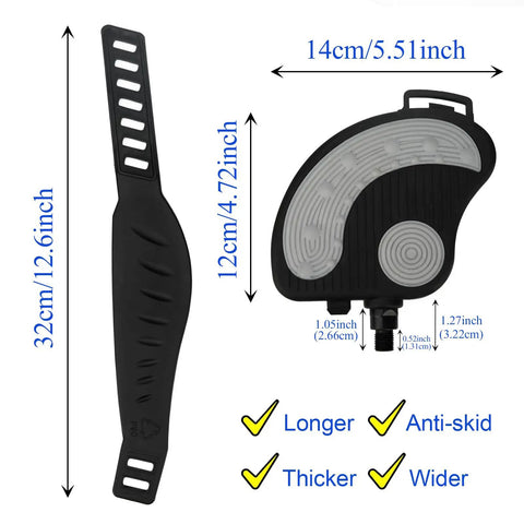 9/16-Inch Exercise Bike Pedals With Straps Replacement Parts For Home Gym Spin Bikes And Indoor Cycles Ride-Ready