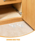 24 Pack Locking Shelf Pins With Anti Slip Grooves, Curved Long Rectangular Shelf Supports for cabinets, clear plastic pegs