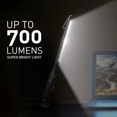 Ultra Bright 700 Lumen Rechargeable LED Work Light With Magnetic Base Cordless Portable COB LED Inspection Light shown in use
