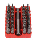 Stunning 32 in 1 Hollow Star And Hex Bit Set For Pros T9 To T40 Torx Plus Security Bits Great For Bike Repair Electronics And Custom Builds. chrome steel bits in red case